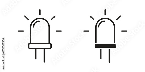 LED icon concept. Simple solid style. line stroke icons