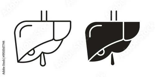 Liver icon concept. Simple solid style. line stroke icons