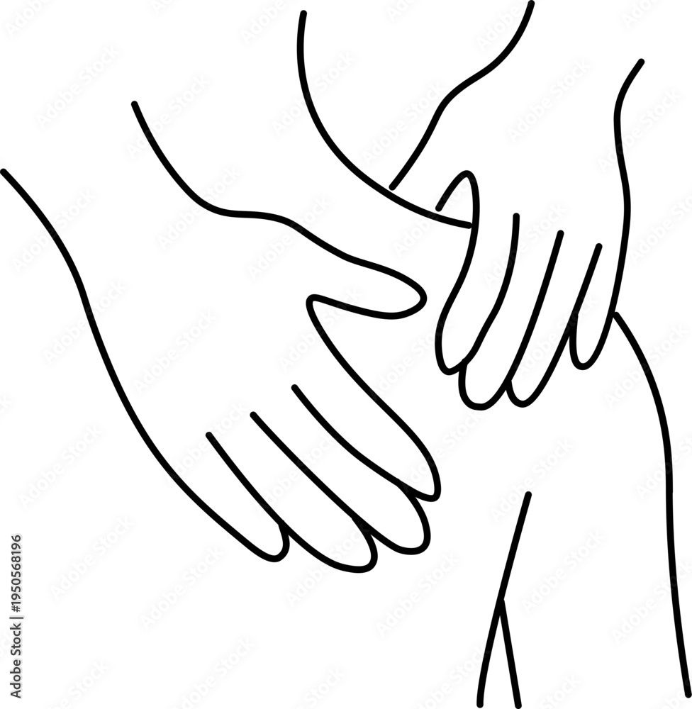 Obraz premium A hand gently massaging a shoulder or another hand