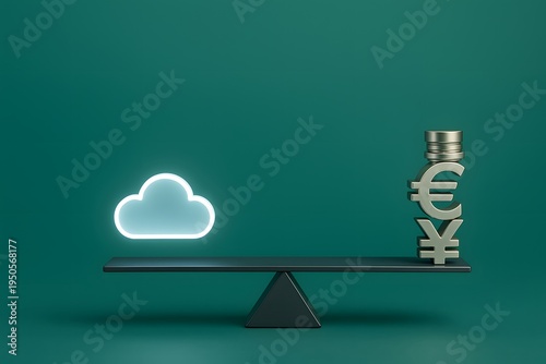 Balanced FinOps Visualization Illustrating Cost Efficiency in Cloud Financial Operations