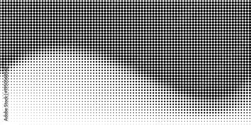 Grunge halftone gradient background. Faded grit noise texture. White and black sand wallpaper. Retro pixelated backdrop. Anime or manga style comic overlay. Vector graphic design textured template