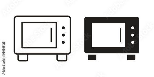 Microwave icon concept. Simple solid style. line stroke icons