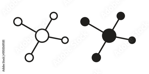 Multichannel icon concept. Simple solid style. line stroke icons