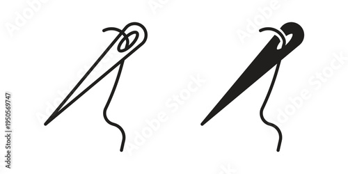 Needle icon concept. Simple solid style. line stroke icons