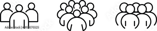 Group of people vector illustration, community icon design, team organization symbol, population graphic art, social gathering outline, crowd dynamics concept