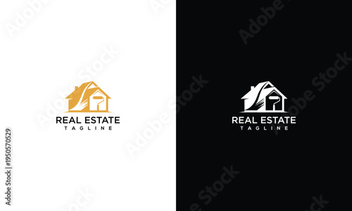 Real Estate Home Painting Renovation Logo Design - Modern Property Services Branding.