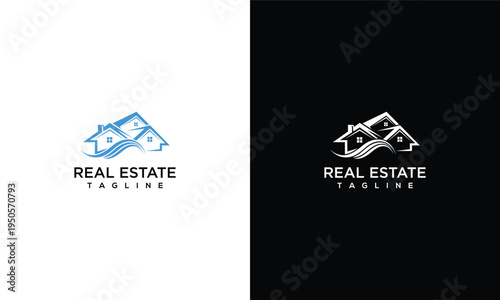 Real Estate House Logo Design Property Agency Branding Icon Modern Residential Business Vector.