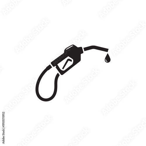 Gasoline Nozzle Dripping Fuel Drop Vector Illustration