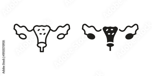 Pelvic inflammatory disease icon concept. Simple solid style. line stroke icons