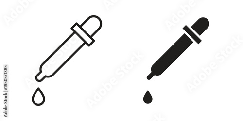 Pipette icon concept. Simple solid style. line stroke icons