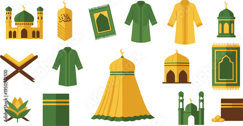 Islamic symbols and clothing for ramadan