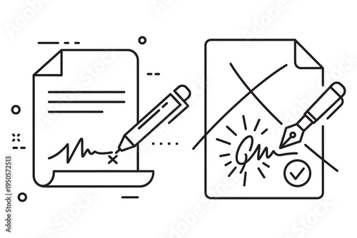 Document editing and signing process illustration