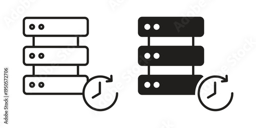 Real time data icon concept. Simple solid style. line stroke icons