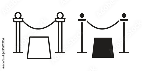 Red carpet icon concept. Simple solid style. line stroke icons