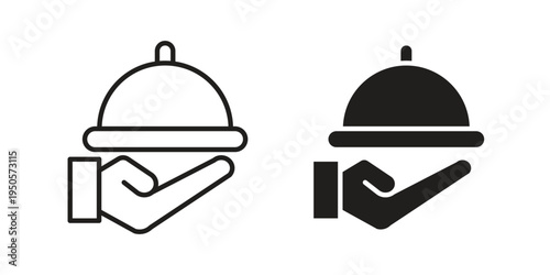 Restaurant Tray icon concept. Simple solid style. line stroke icons