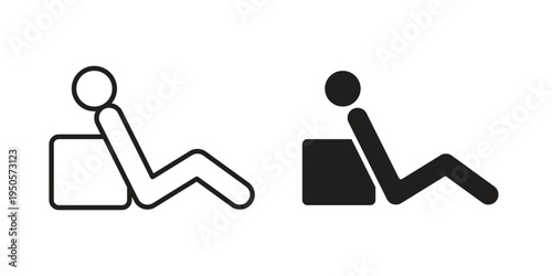 Resting icon concept. Simple solid style. line stroke icons
