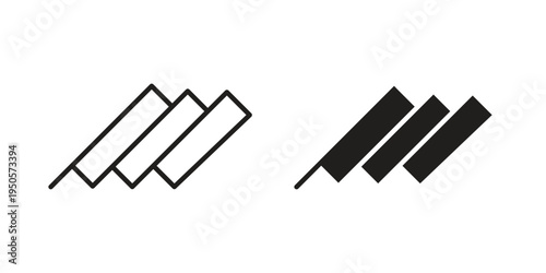 Roof tile icon concept. Simple solid style. line stroke icons