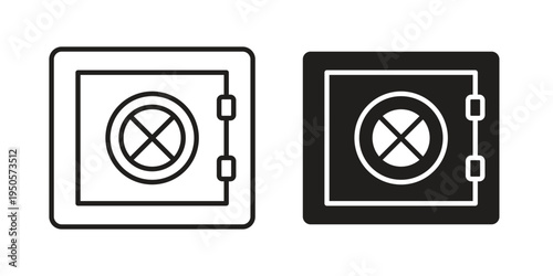 Safe icon concept. Simple solid style. line stroke icons