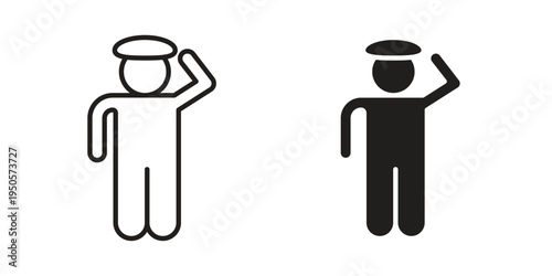 Salute icon concept. Simple solid style. line stroke icons