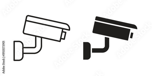 Security camera icon concept. Simple solid style. line stroke icons