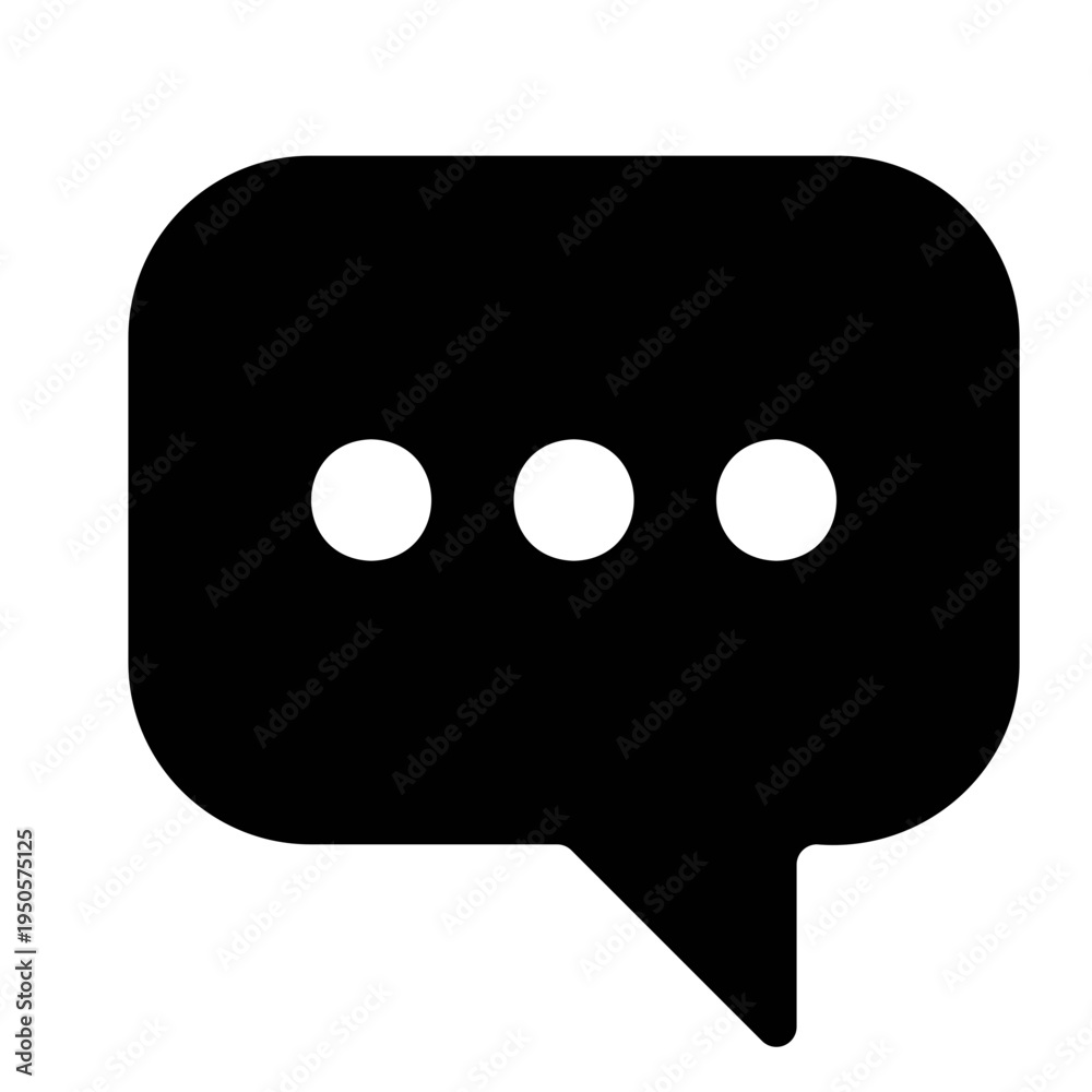 Fototapeta premium Modern chat message bubble with three dots representing typing thinking speech bubble communication diverse shapes and styles Essential user interface element for digital applications 