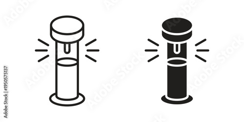Solar Garden Light lamp icon concept. Simple solid style. line stroke icons