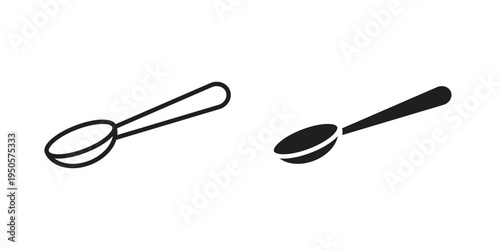 Spoon icon concept. Simple solid style. line stroke icons