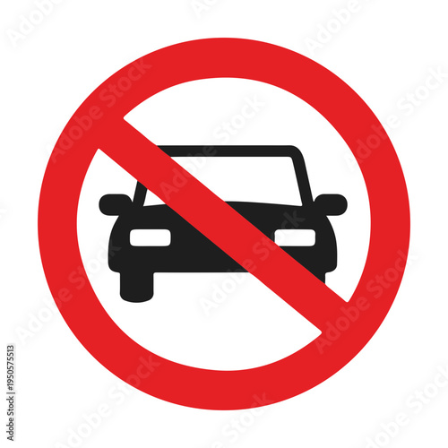 No Cars Allowed Sign