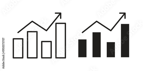 Stagflation icon concept. Simple solid style. line stroke icons