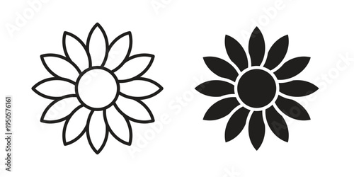 Sunflower icon concept. Simple solid style. line stroke icons