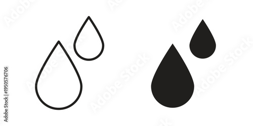 Tear drop icon concept. Simple solid style. line stroke icons