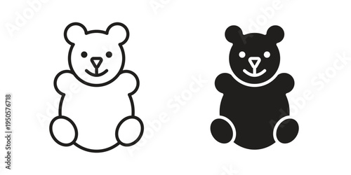 Teddy bear icon concept. Simple solid style. line stroke icons