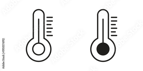 Thermometer icon concept. Simple solid style. line stroke icons