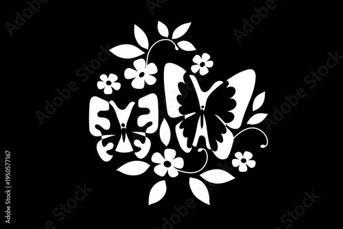 Vector illustration of a butterfly, simple shapes. 