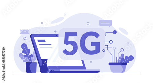 5G Technology Concept Art.