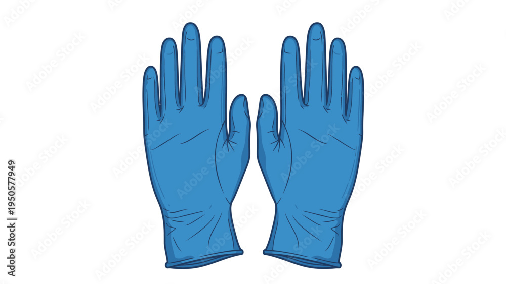 Obraz premium Blue Rubber Gloves Pair.