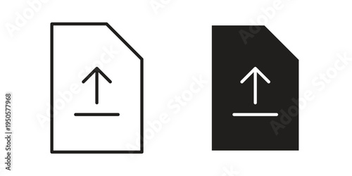 Upload file icon concept. Simple solid style. line stroke icons