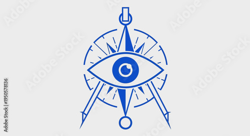 All seeing eye with compass.
