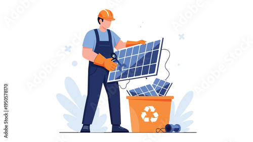 Renewable Energy Assembly: A technician meticulously assembling solar panels, a symbol of sustainable energy, embodies the pursuit of a greener future.