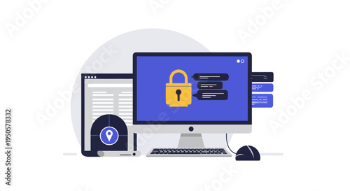 Computer Security Lock Screen.