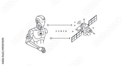 Cyborg Connected to Satellite.