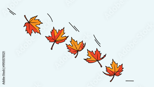 Falling Autumn Leaves Illustration.
