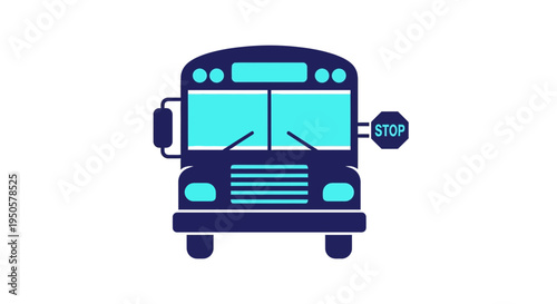 School Bus Front View Illustration.