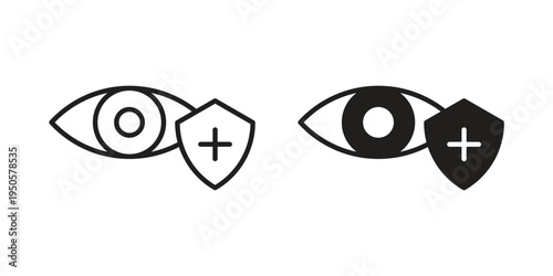 Vision insurance icon concept. Simple solid style. line stroke icons