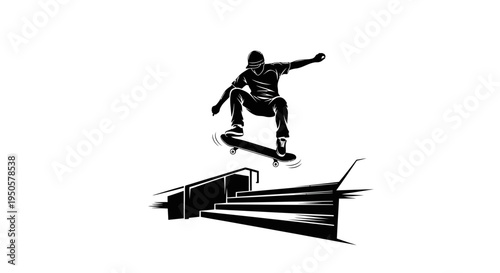 Teenager performing skateboard trick airborne.