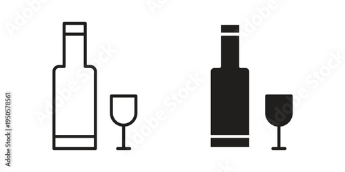Vodka icon concept. Simple solid style. line stroke icons