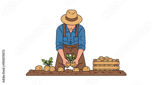 Farmer Harvesting Fresh Produce.