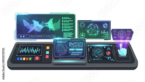 Futuristic Control Panel Display.