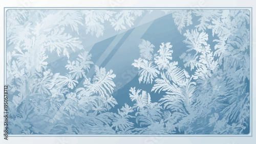 Frosty Forest Landscape Scene.