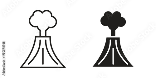 Volcano icon concept. Simple solid style. line stroke icons